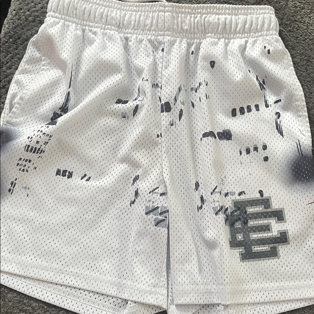 Eric Emanuel White Shorts with Orange and Blue Stars - Picture 3 of 5